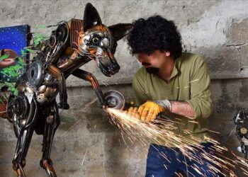 Eskişehirli sanatçı atık metalden hayvan heykelleri yaptı