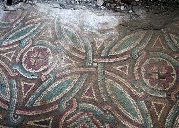 Tokat’ta belediye işçilerinin bulduğu mozaikler cam kafesle kapatılarak sergileniyor