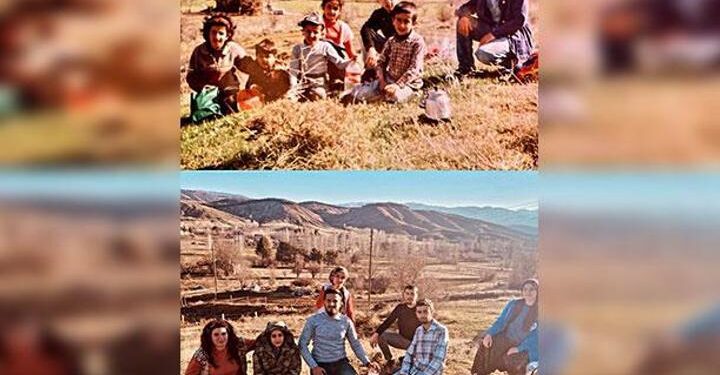 18 yıl sonra aynı yerde buluşup aynı fotoğrafı çektirdiler