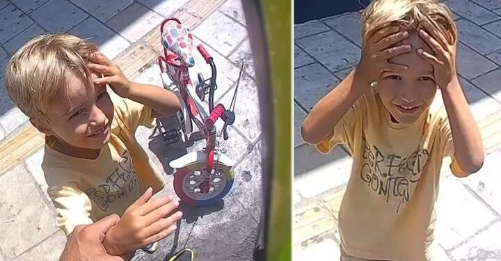 Polisten kaldırımda kasksız bisiklet süren çocuğa gülümseten ceza | VİDEO HABER