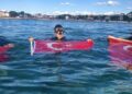 Al bayrağı mavi sularda dalgalandırdılar