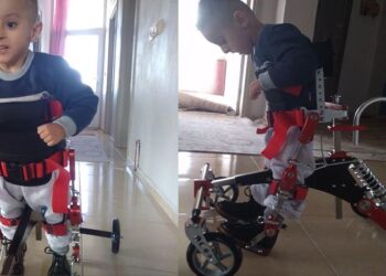 Mardinli minik Harun’a özel yürüteci, Kocaeli’deki yardımseverler götürdü