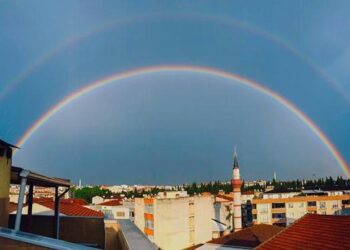 Bursa’da çift gökkuşağında eşsiz manzara