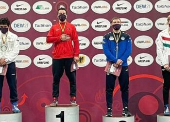 Avrupa Gençler Güreş Şampiyonası’nda serbest stil 97 kiloda Polat Polatçı, altın madalya kazandı