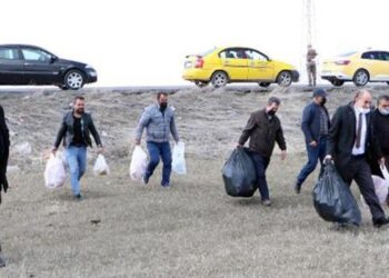 Kuş cennetine yüzlerce ekmek attılar