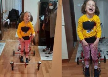8 yaşındaki Miray’ın ‘ilk adım’ mutluluğu