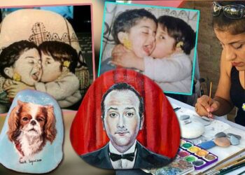 Taş boyama portreler sanatseverlerin beğenisini topluyor