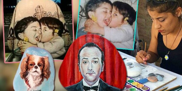 Taş boyama portreler sanatseverlerin beğenisini topluyor