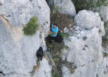 Kaybolan keçisini dronla buldu