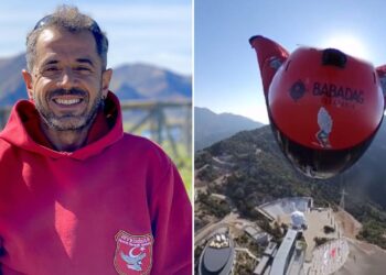 Yarasa adam 200 kilometre hıza ulaştığı atlayışında limitleri zorluyor