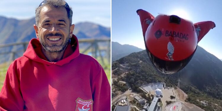 Yarasa adam 200 kilometre hıza ulaştığı atlayışında limitleri zorluyor