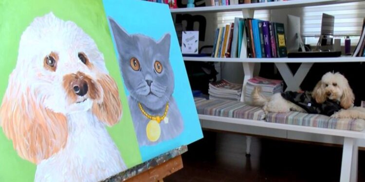 Üniversiteliler, ’15 kilo mama karşılığında’ evcil hayvanların resimlerini çiziyor