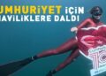 Suyun altında 29 Ekim coşkusu! Cumhuriyet için maviliklere daldı