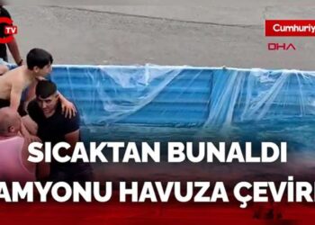 Sıcaktan bunalan esnaf, bunu da yaptı: İşte o görüntüler…