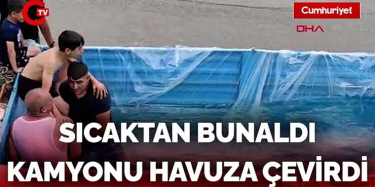 Sıcaktan bunalan esnaf, bunu da yaptı: İşte o görüntüler…