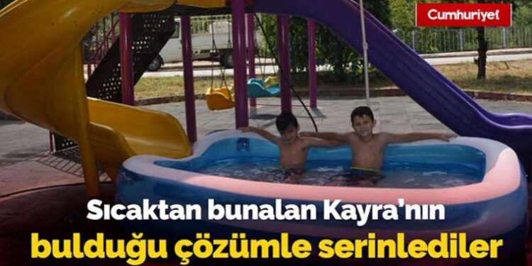 Sıcaktan bunalan Kayra kendi ‘aquapark’ını yaptı