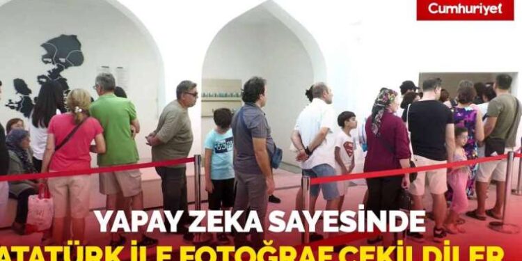 İzmirliler yapay zeka sayesinde Mustafa Kemal Atatürk ile fotoğraf çekildi…